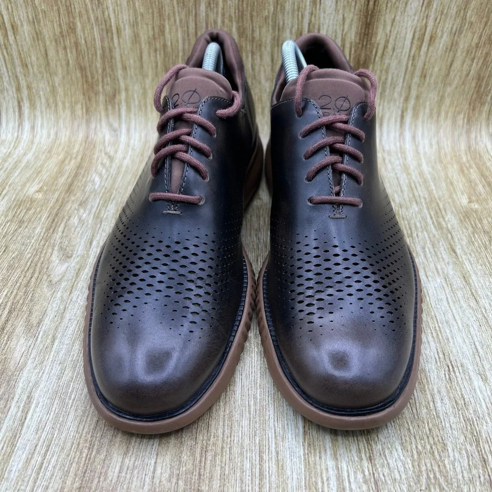 Cole Haan 2.Zerogrand Men's Size 9.5 M Laser Lined Brown Dress Shoes C25530